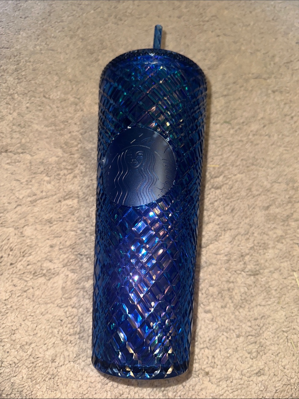 Starbucks Shimmering Deep Blue Textured Tumbler with Straw